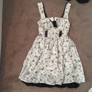 White and black dress